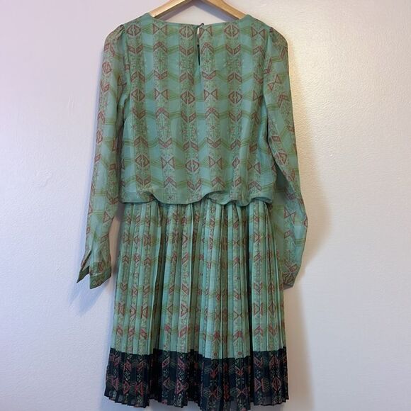 Anthropologie Lavand Minted Meadow Dress Pleated Semi Sheer Fairy Cottage Sz 4 - Picture 6 of 15
